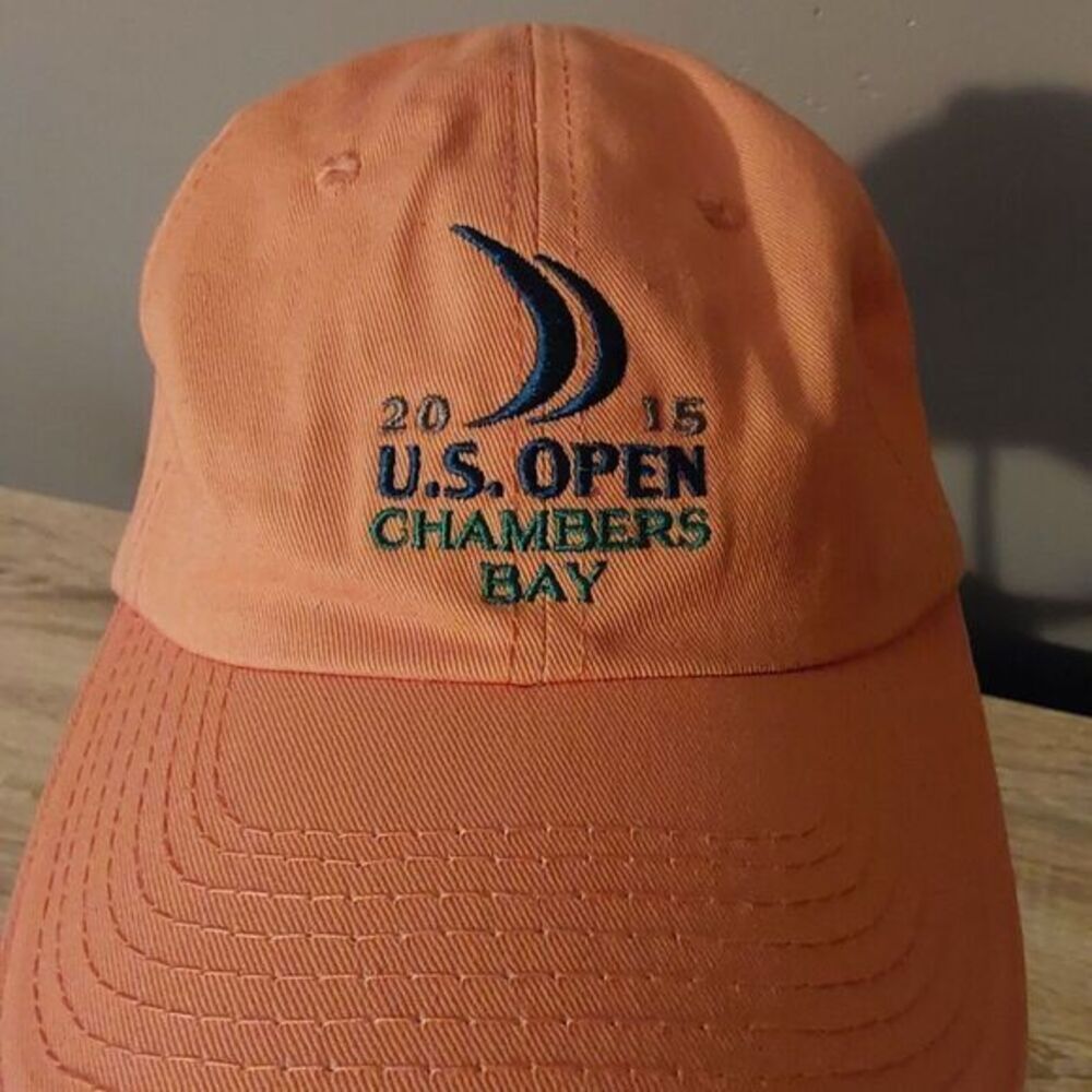USGA 2015 US Open Golf Chambers Bay Adjustable Hat Cap, Mango Orange‎